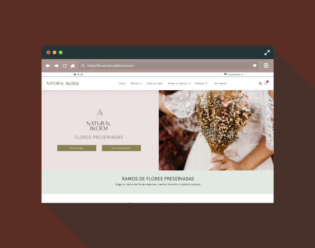 web ecommerce flores preservadas BLOEM2